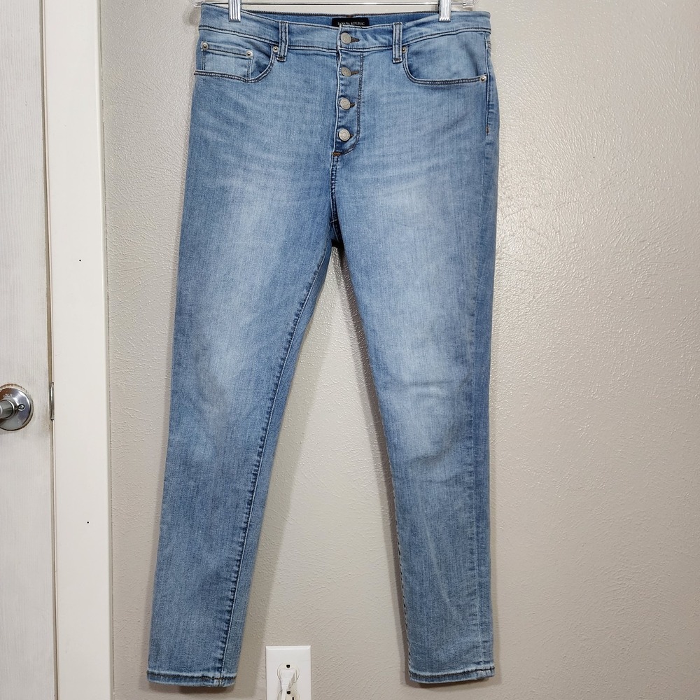Banana Republic Jean's Women's Size 12 Button Fly High Rise Skinny Light Wash
